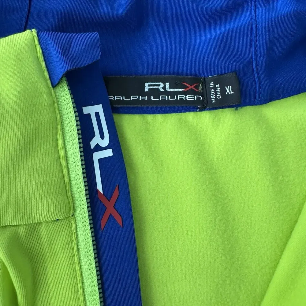 RLX Ralph Lauren Colonial Golf 1/4 Zip Pullover Men XL Neon Green Performance